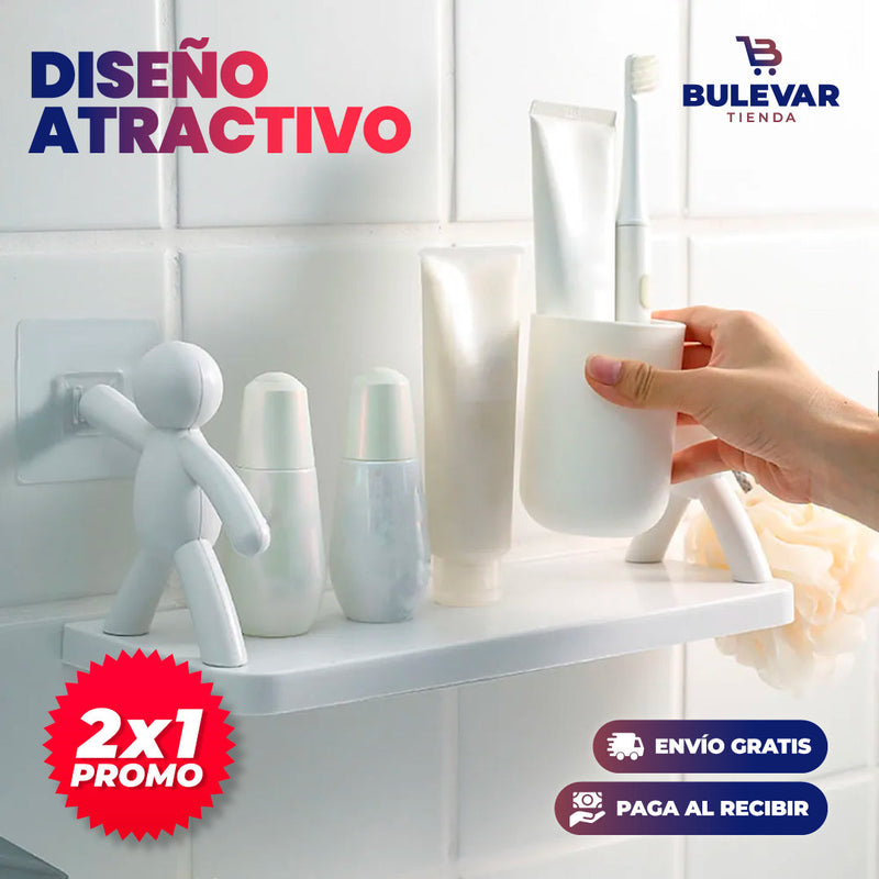 ESTANTE DE BAÑO 2X1 ORGANIZADOR ADHESIVO