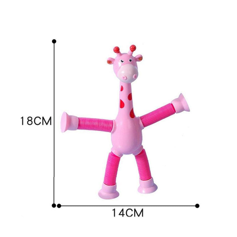 Ventosa infantil brinquedo pop-up telescópico girafa tubo de compressão compressão brinquedo de ansiedade brinquedo de compressão infantil