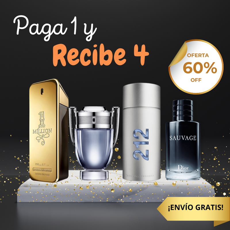COLECCIÓN PERFUMES: 4 perfumes (1 millón, Invictus, 212 y Sauvage)